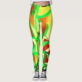 Legging Listras verdes em uma imagem vermelha e seca