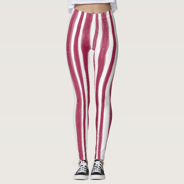 Legging Listras Vermelhas Bordeaux  (Frente)