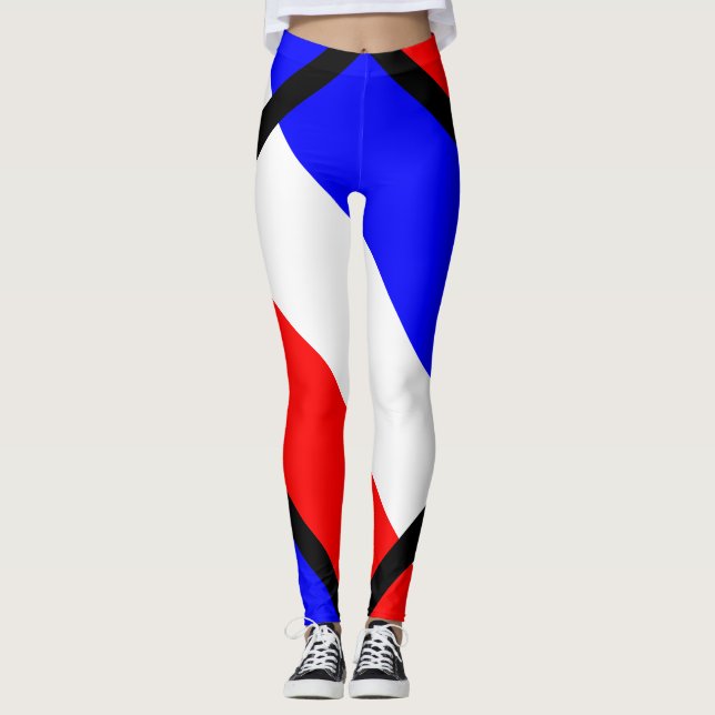 Legging Listras vermelhas, brancas, azuis (Frente)