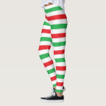 Legging Listras vermelhas, brancas e verdes<br><div class="desc">Arte digital abstrata de listras vermelhas,  brancas e verdes</div>