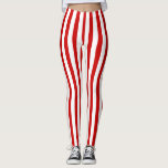 Legging Listras vermelhas e brancas<br><div class="desc">Vermelho e branco listra caneleiras</div>