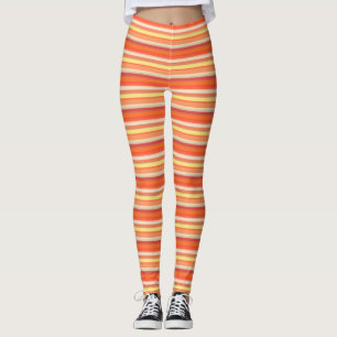 Legging Listras vermelhas laranja-brancas