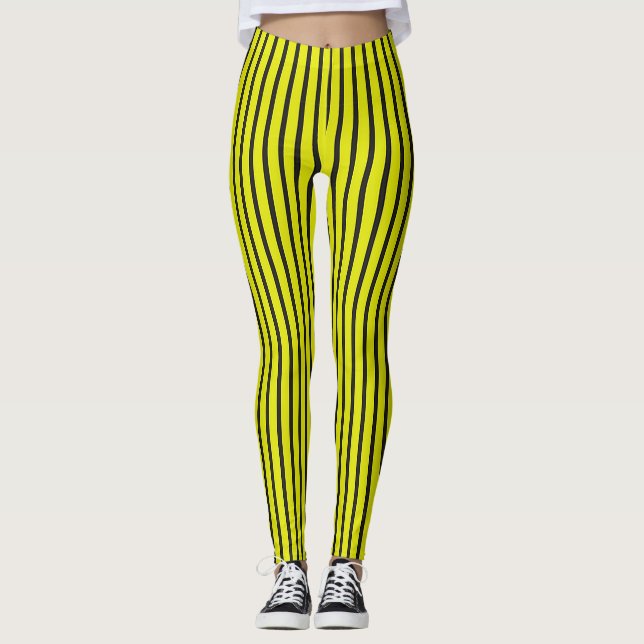Legging Listras verticais amarelas (Frente)
