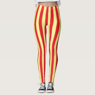 Legging Listras Verticais Amarelas e Vermelhas