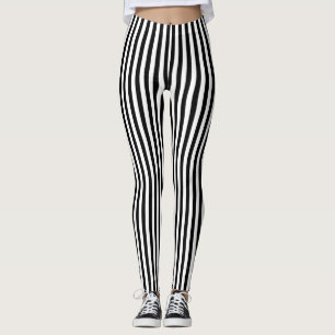 Legging Listras Verticais Clássicas Preto e Branco