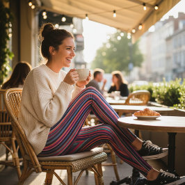 Legging Listras Verticais Multicor Vibrantes