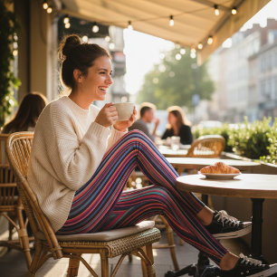 Legging Listras Verticais Multicor Vibrantes