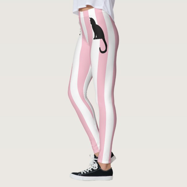 Legging Listras verticais rosa e branco com monograma de g (Esquerda)