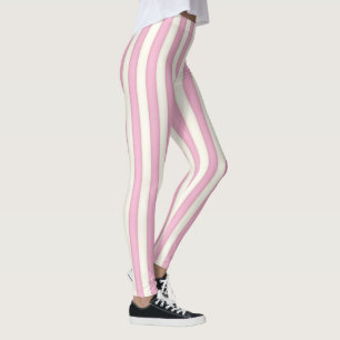 Legging Listras Verticais Rosa e Ivória