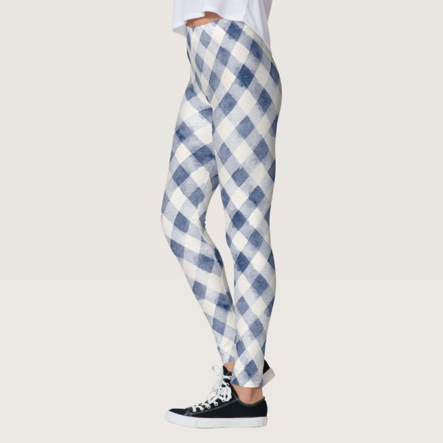 Legging Listras Xadrez Brancas Azuis (Esquerda)