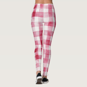 Legging Listras Xadrez Brancas Rosa