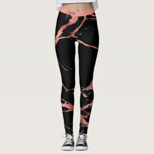 Legging Lixura, cor-de-rosa, mármore preto, adicionar tex