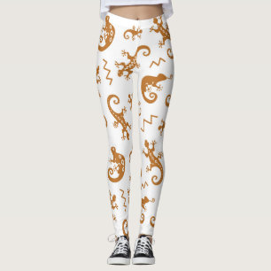 Legging Lizards Chameleons: Design de padrão sem costura.