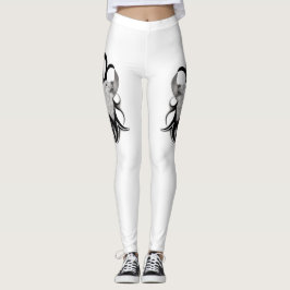 Legging Lobo Branco com Arte Tribal Raven