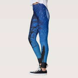 Legging Lobo da floresta da Lua cheia