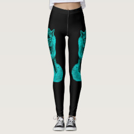 Legging Lobo Negro Zangado na Noite