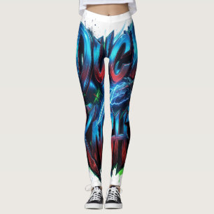 Legging Logotipo de Grafite Cibernético 3D do Cavaleiro Pa