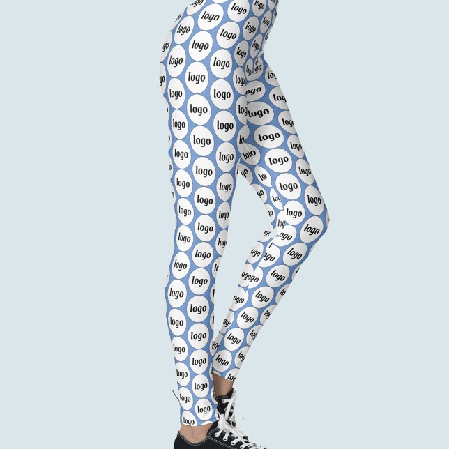 Legging Logotipo simples - Padrão comercial azul (Simple logo pattern business promotional branding leggings)