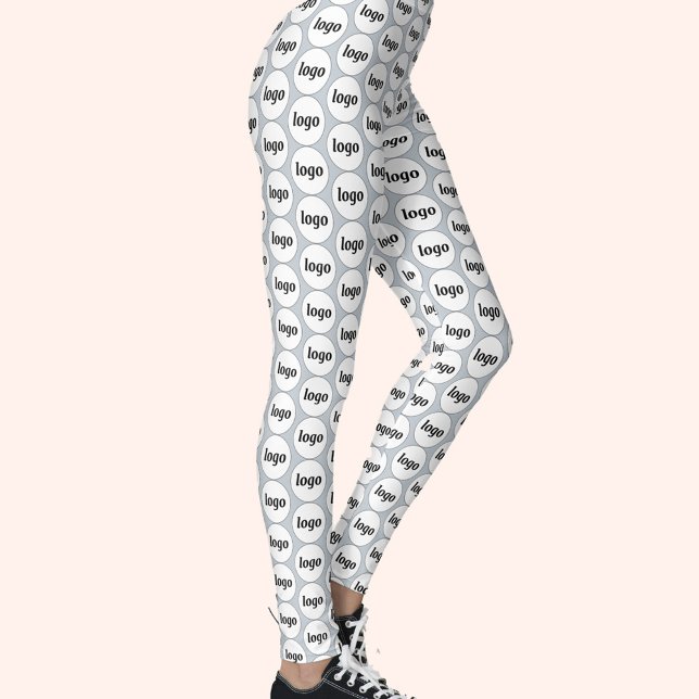 Legging Logotipo simples Padrão comercial Pó azul (Simple logo pattern business promotional branding leggings)
