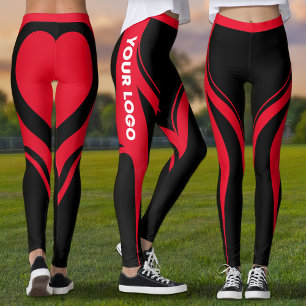 Legging Logotipo Uniforme da Equipe do Bumbum Vermelho Neg