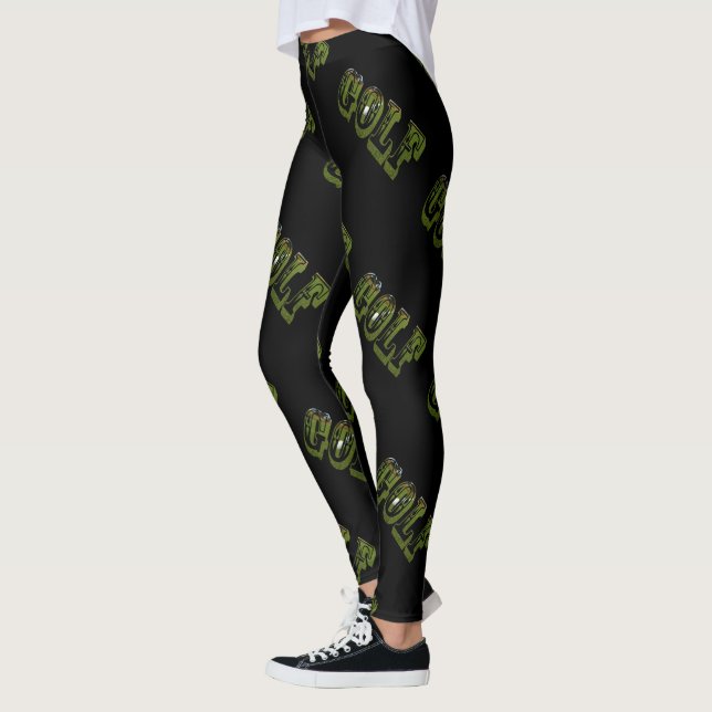 Legging Logotipos Dimensionais De Golfe Verde, (Esquerda)