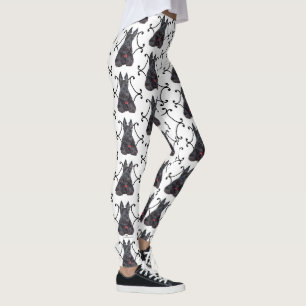 Legging Lotes de cães do Scottie