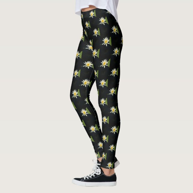 Legging Lotus Waterlily Branca (Esquerda)