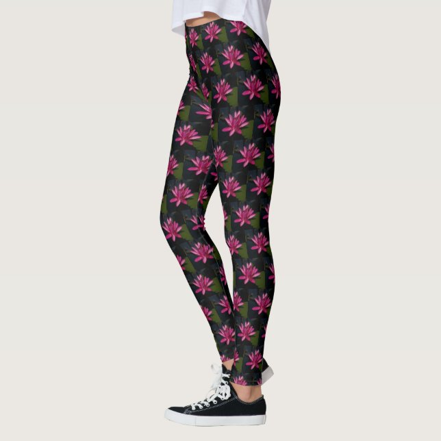 Legging Lotus Waterlily Rosa Quente (Esquerda)