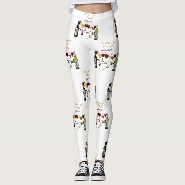 Legging Louça para vinho da SlipperyJoe's com piada atrevi (Frente)
