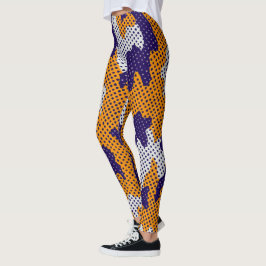 Legging Louisiana State Purple Gold Stylish Camo Pattern