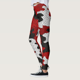 Legging Louisville Red Black Bold Camo Printed