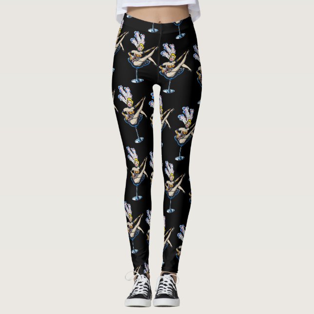 Legging Louro do artista de Las Vegas no preto (Frente)