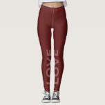 Legging Love Bordeaux Monocrome Classic Text<br><div class="desc">Personalizável com seu texto. Por favor,  escreva em BONÉS.</div>