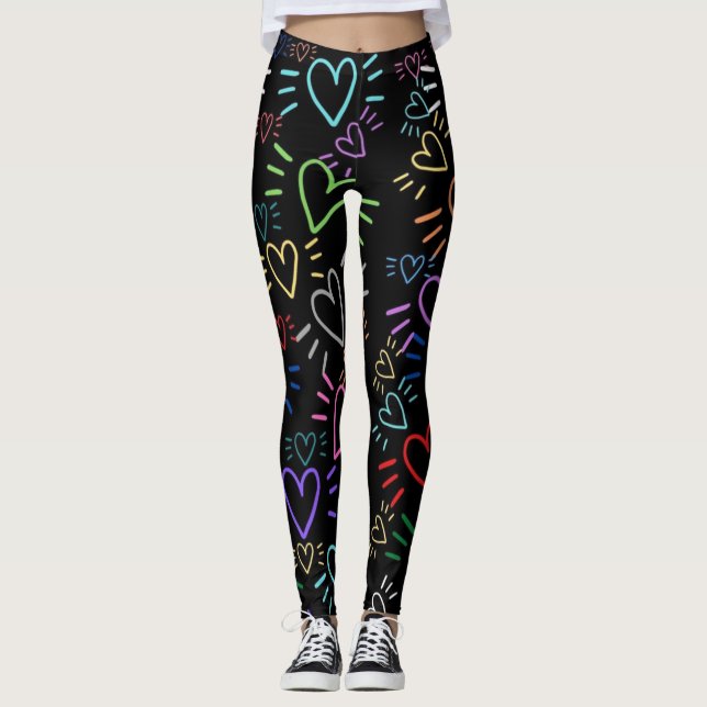 Legging Love Colored Hearts (Frente)