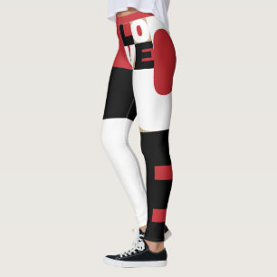 Legging Love Red Black White Original Dynamic Trendy Girly