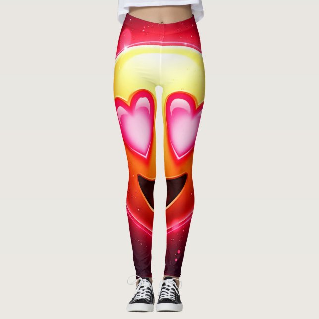 Legging Love Struck Emoji Hearts Glow (Frente)