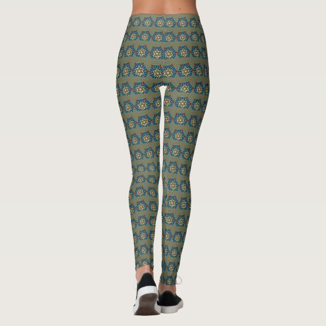 Legging Lovely Mandala Forest Green Abstrato Geométrico DI (Verso)