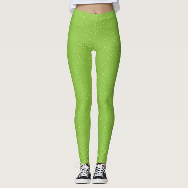Legging Lt Bolinhas brancas-verdes (Frente)