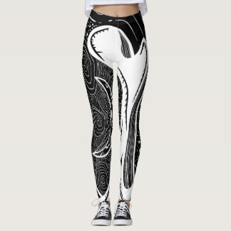 Legging Lua e Ondas Preto e Branco