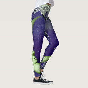 Legging Lua e renda do quarto verde limão em roxo
