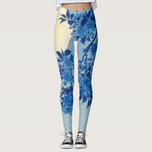 Legging Lua Noite Noite de Lua Azul Árvore