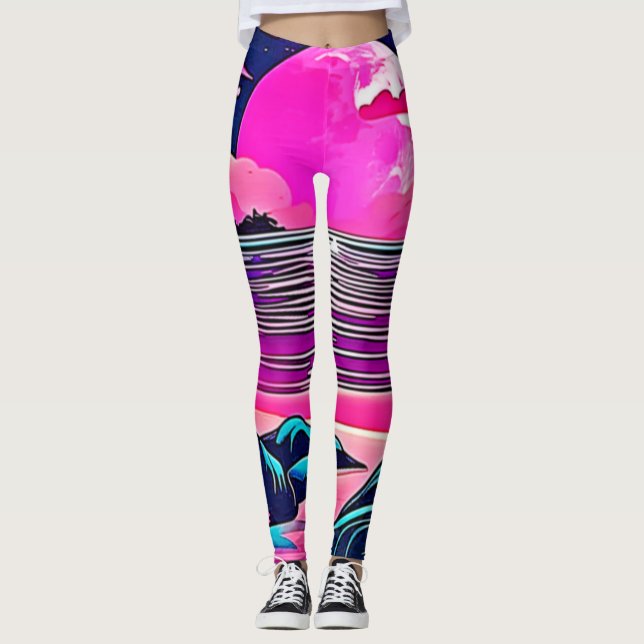 Legging Lua Rosa Neon Beachscape (Frente)