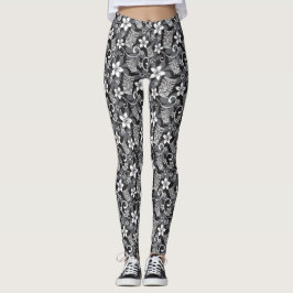 LEGGING LUAU TIKI PATTERN (CHARCOAL)