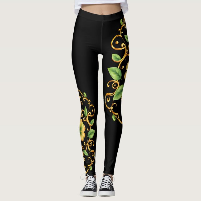 Legging Lucky Clover 🍀 Um Símbolo Eterno da Boa Fortuna (Frente)