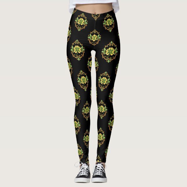 Legging Lucky Clover 🍀 Um Símbolo Eterno da Boa Fortuna (Frente)