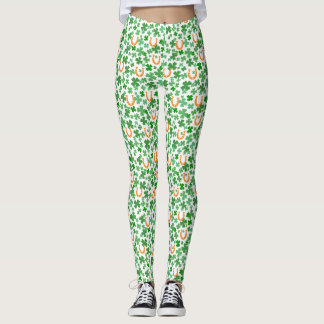 Legging Lucky Horseshoe Four Leaf Clover St Patrick's Day