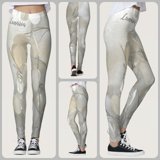 Legging Lunaria Dólar de Prata Floral Branco Chic (Criador carregado)