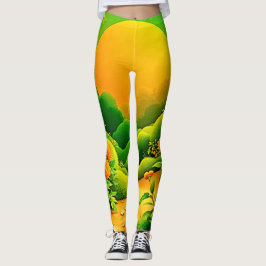 Legging Lush Orange Garden Art