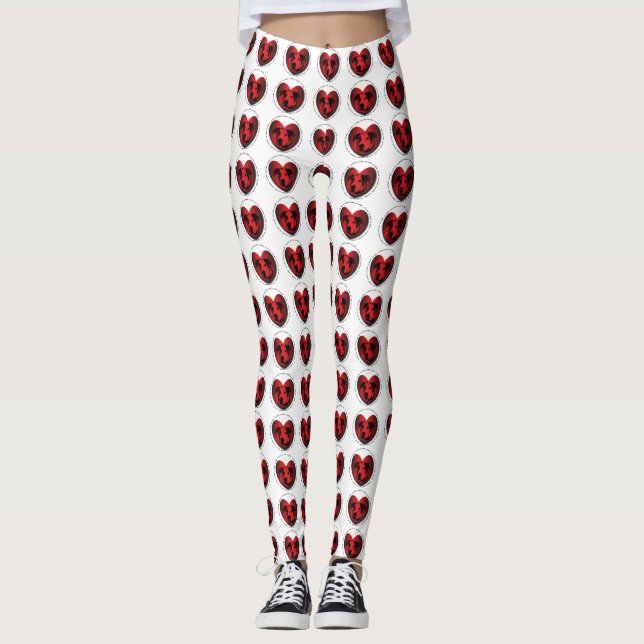 Legging Luv-A-Bull American Bulldog Pit Bull Heart (Frente)