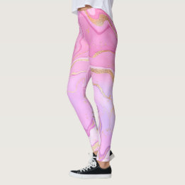 Legging Luxo Marble Glitter Rosa Púrpura Dourada